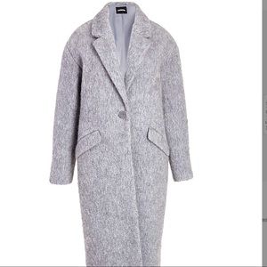 EXPRESS gray wool long car coat XS